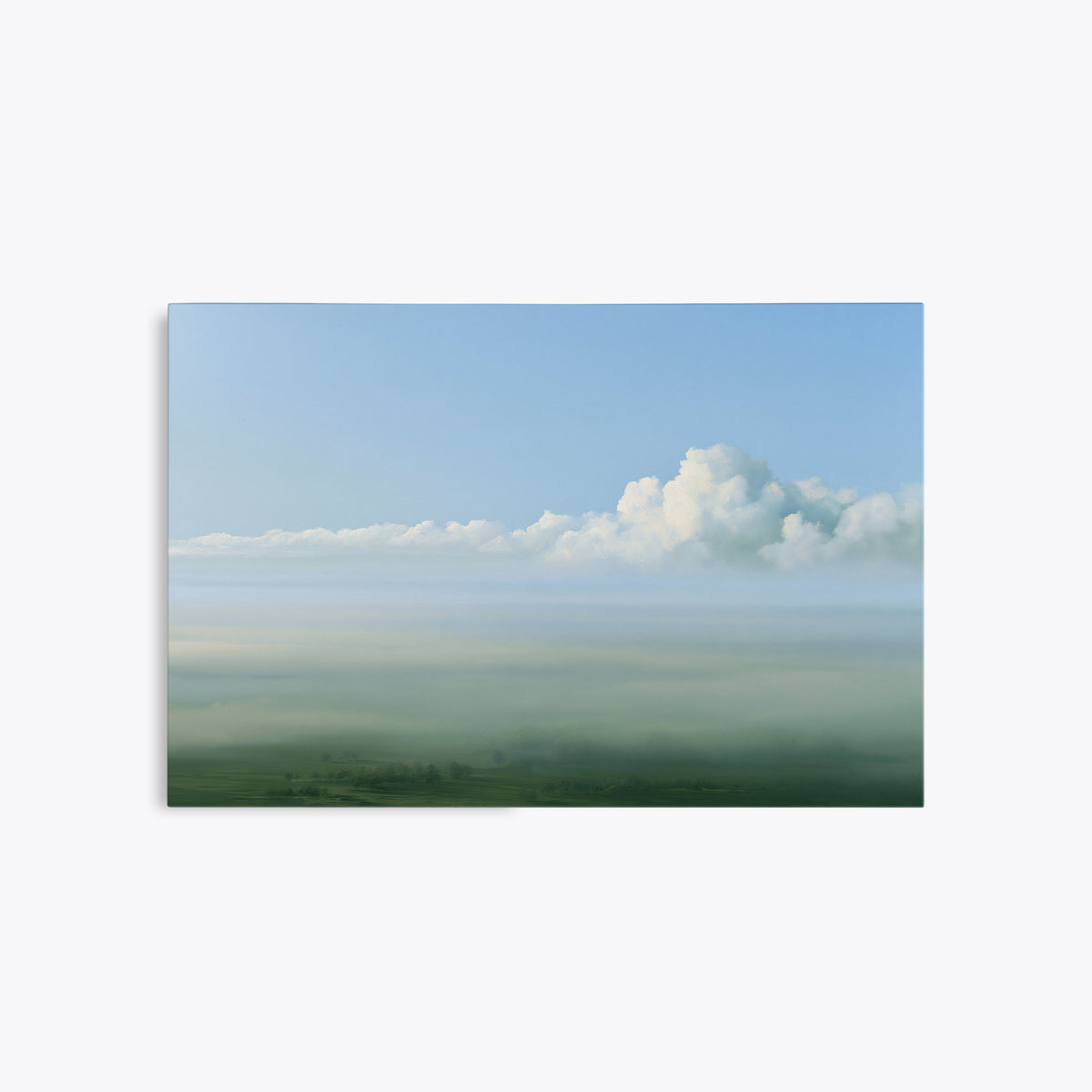 Pastorale – Tableau paysage ciel bleu et vert sauge