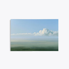 Pastorale – Tableau paysage ciel bleu et vert sauge