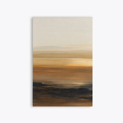 Vespéral – Tableau paysage abstrait ocre et crème