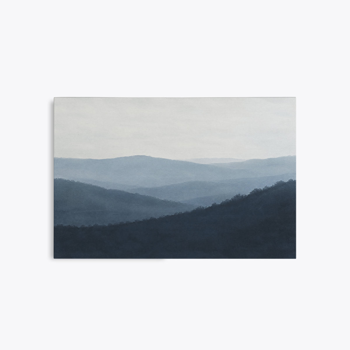 Ubac – Tableau paysage montagnes bleu ardoise et gris perle