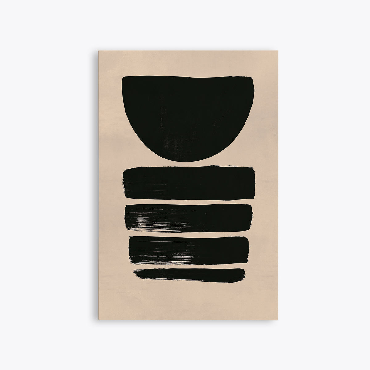 Obsidienne – Tableau abstrait noir et beige