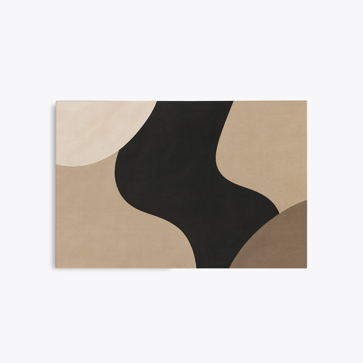 Encre et sable – Tableau abstrait noir et beige