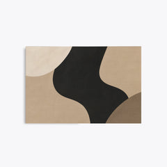 Encre et sable – Tableau abstrait noir et beige