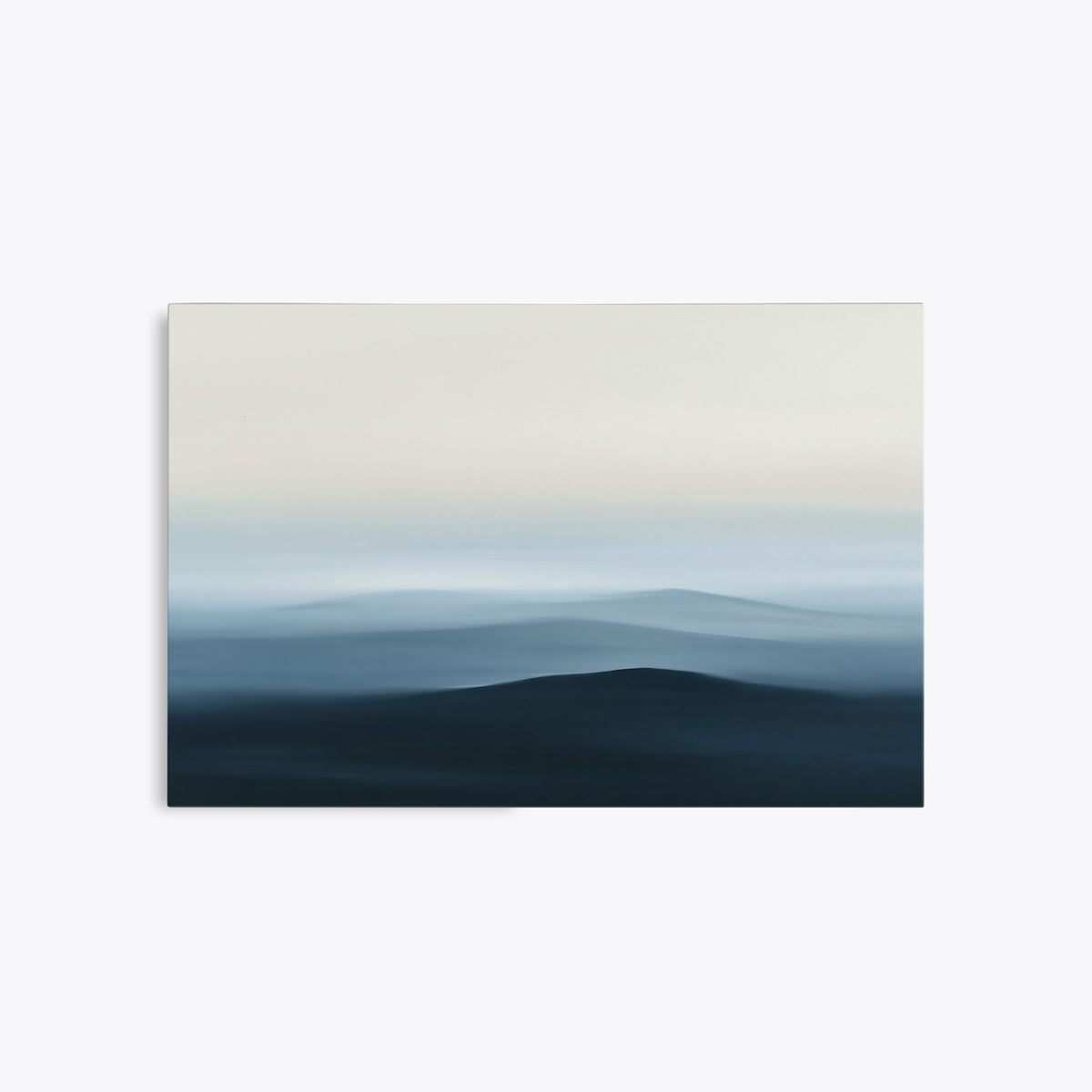 Les lointains – Tableau paysage montagnes bleu nuit et crème