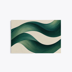 Sillage – Tableau abstrait vert émeraude et crème