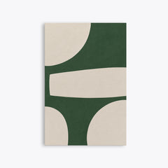 Balustre – Tableau abstrait vert sapin et crème