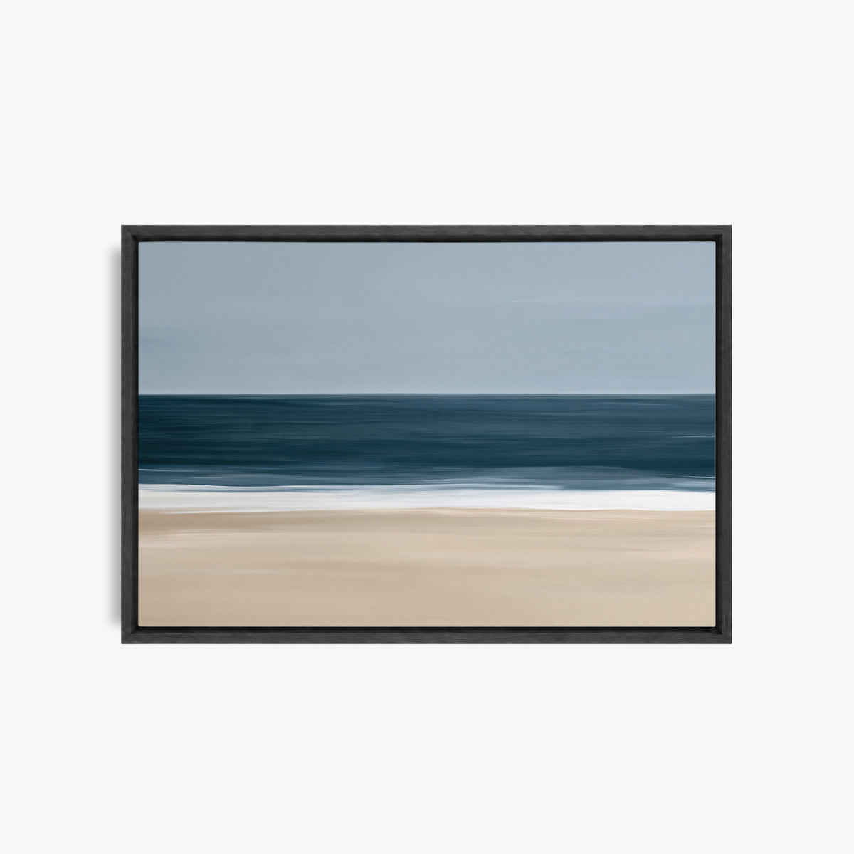 Grand large – Tableau bord de mer bleu et beige