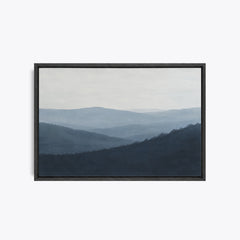 Ubac – Tableau paysage montagnes bleu ardoise et gris perle