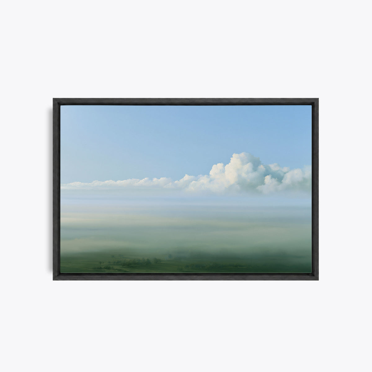 Pastorale – Tableau paysage ciel bleu et vert sauge