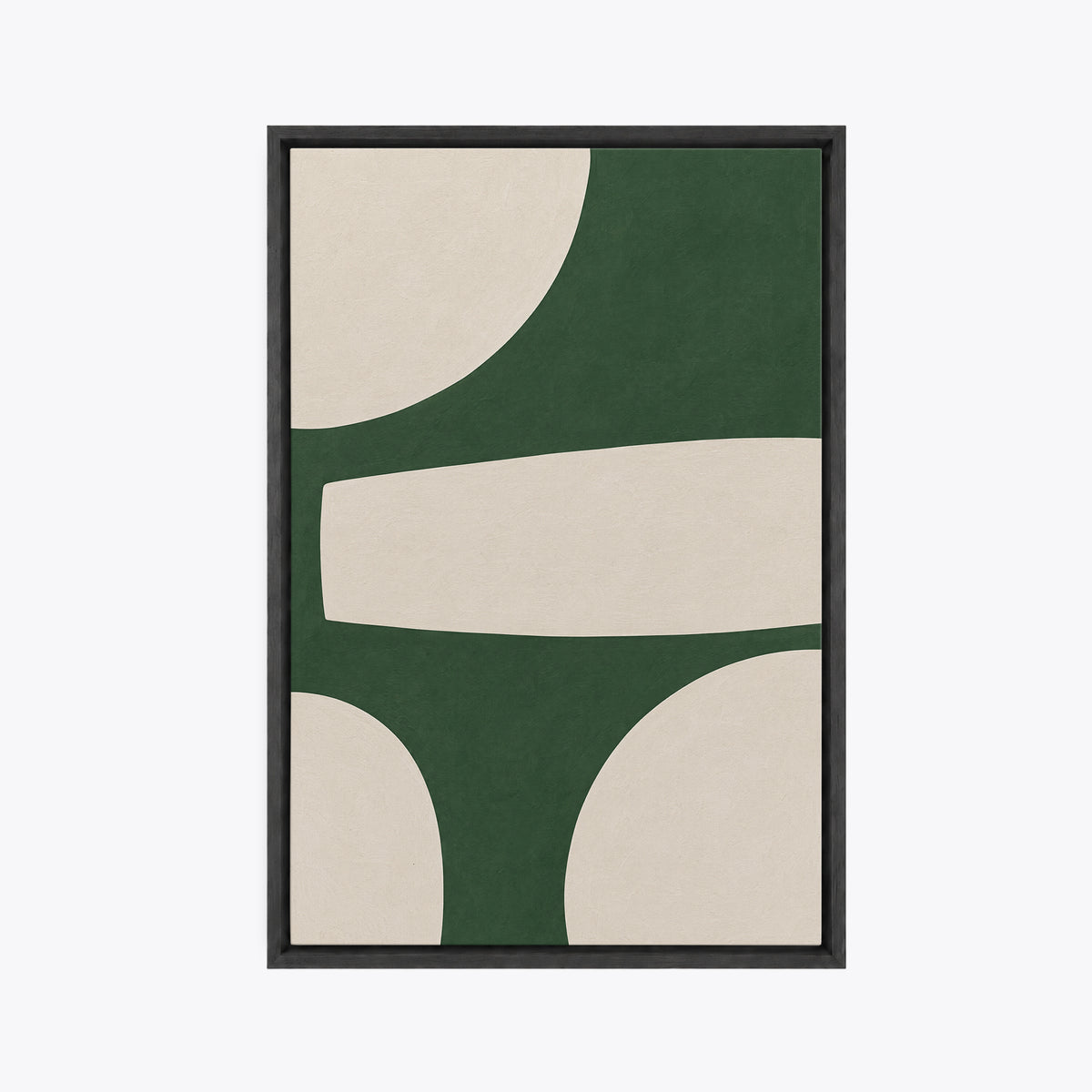 Balustre – Tableau abstrait vert sapin et crème