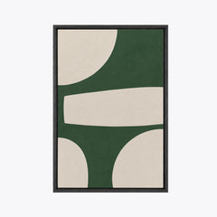 Balustre – Tableau abstrait vert sapin et crème
