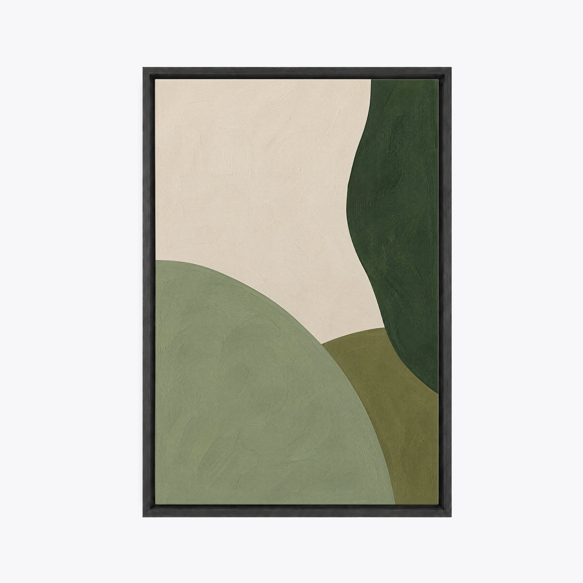 Bocage – Tableau abstrait vert sauge et crème