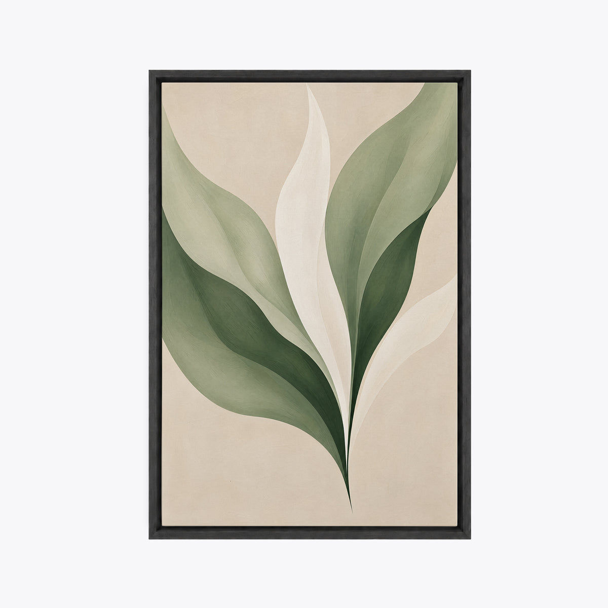 Sève – Tableau botanique feuilles vert sauge et beige
