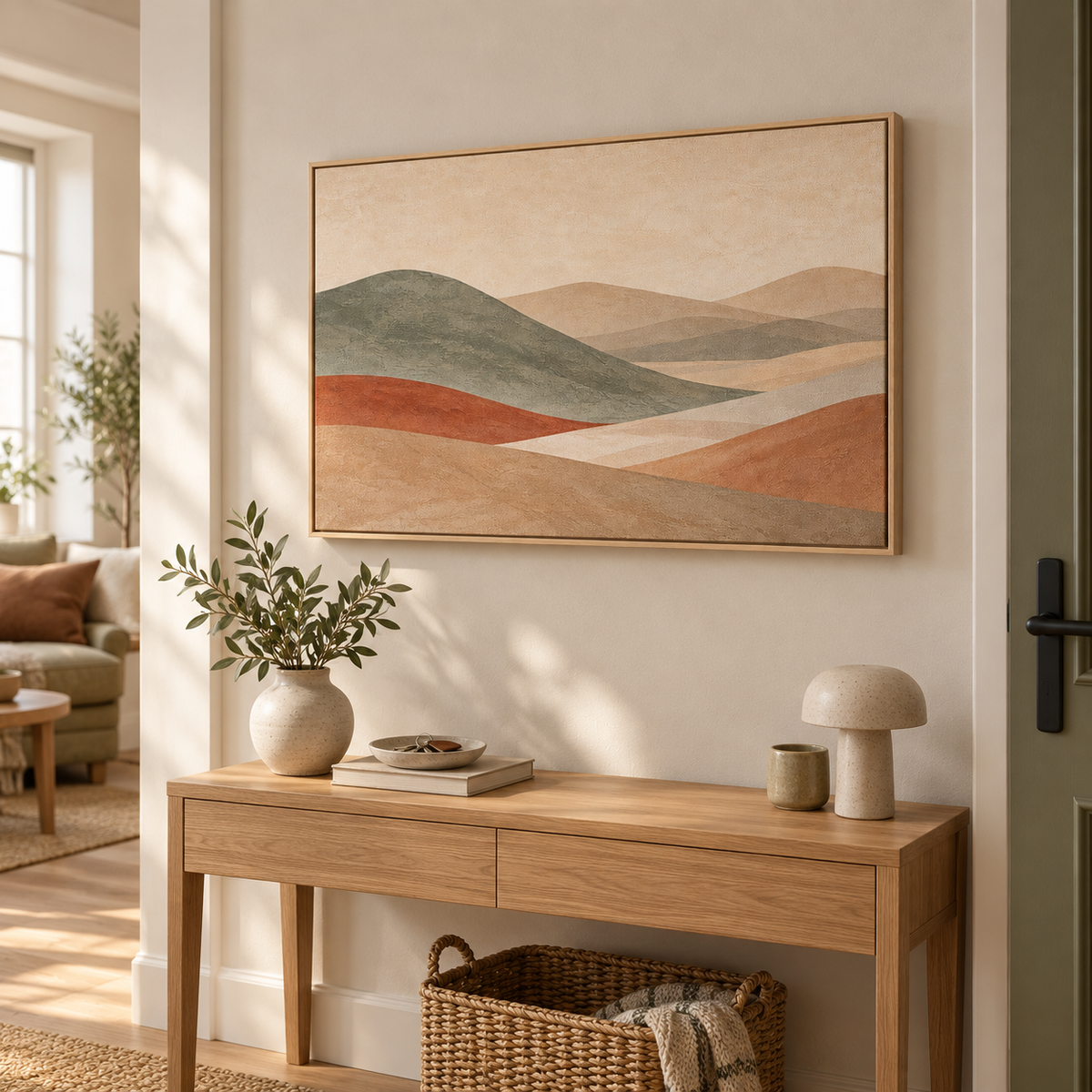Sienne – Tableau paysage terracotta et beige