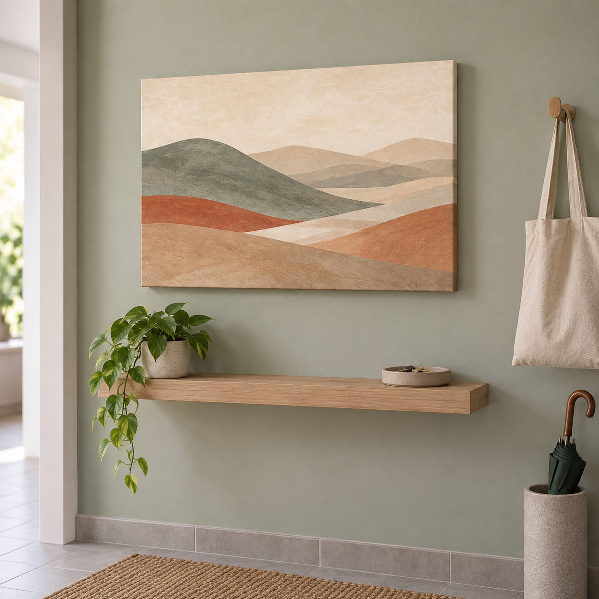 Sienne – Tableau paysage terracotta et beige