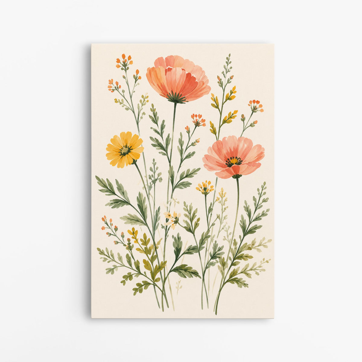 Pétales au vent – Tableau illustration botanique