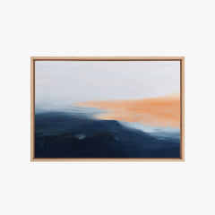 Lueur du soir – Tableau paysage abstrait bleu et orange