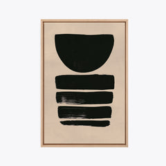 Obsidienne – Tableau abstrait noir et beige