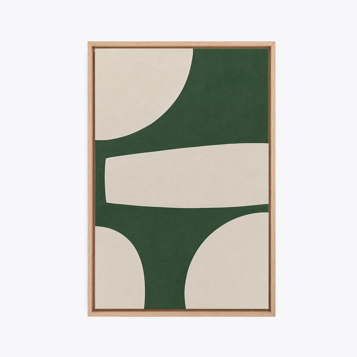 Balustre – Tableau abstrait vert sapin et crème