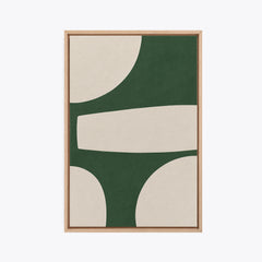 Balustre – Tableau abstrait vert sapin et crème