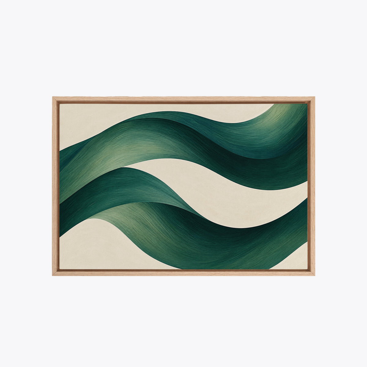 Sillage – Tableau abstrait vert émeraude et crème