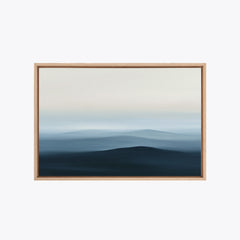 Les lointains – Tableau paysage montagnes bleu nuit et crème