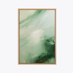 Canopée – Tableau abstrait vert d'eau et vert émeraude