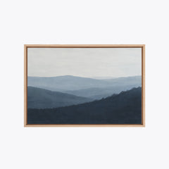 Ubac – Tableau paysage montagnes bleu ardoise et gris perle