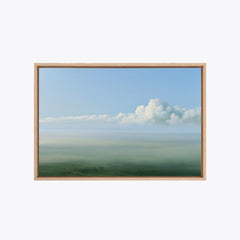 Pastorale – Tableau paysage ciel bleu et vert sauge