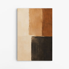 Ombre et ocre – Tableau abstrait géométrique beige et brun