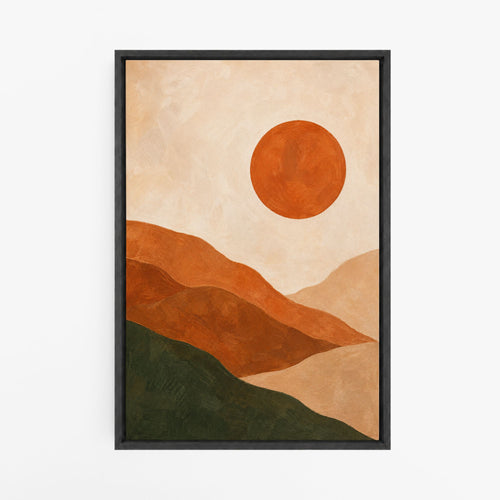 L'Heure Chaude – Tableau Abstrait Paysage Terracotta