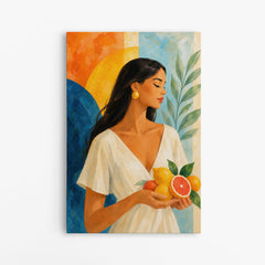 Un Matin au Sud – Tableau Femme et Fruits