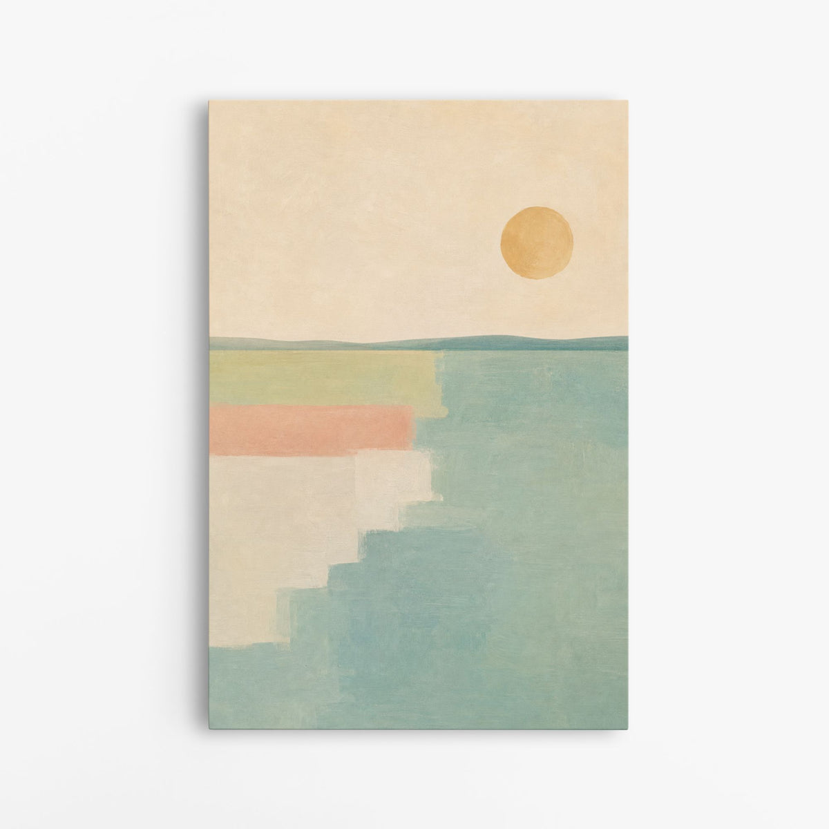 Rivage pastel – Tableau paysage abstrait minimaliste