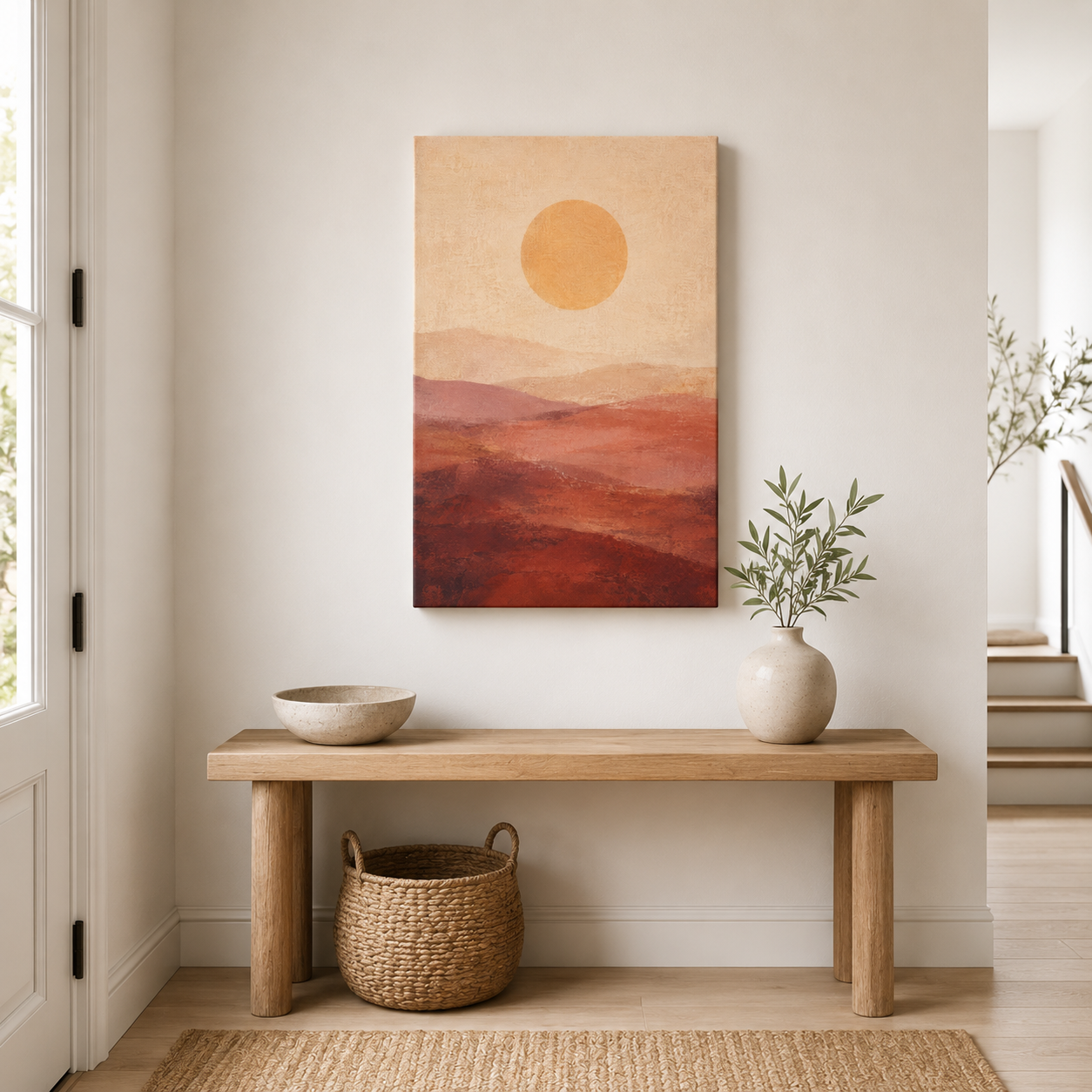 Crépuscule d'Argile – Tableau paysage abstrait terracotta