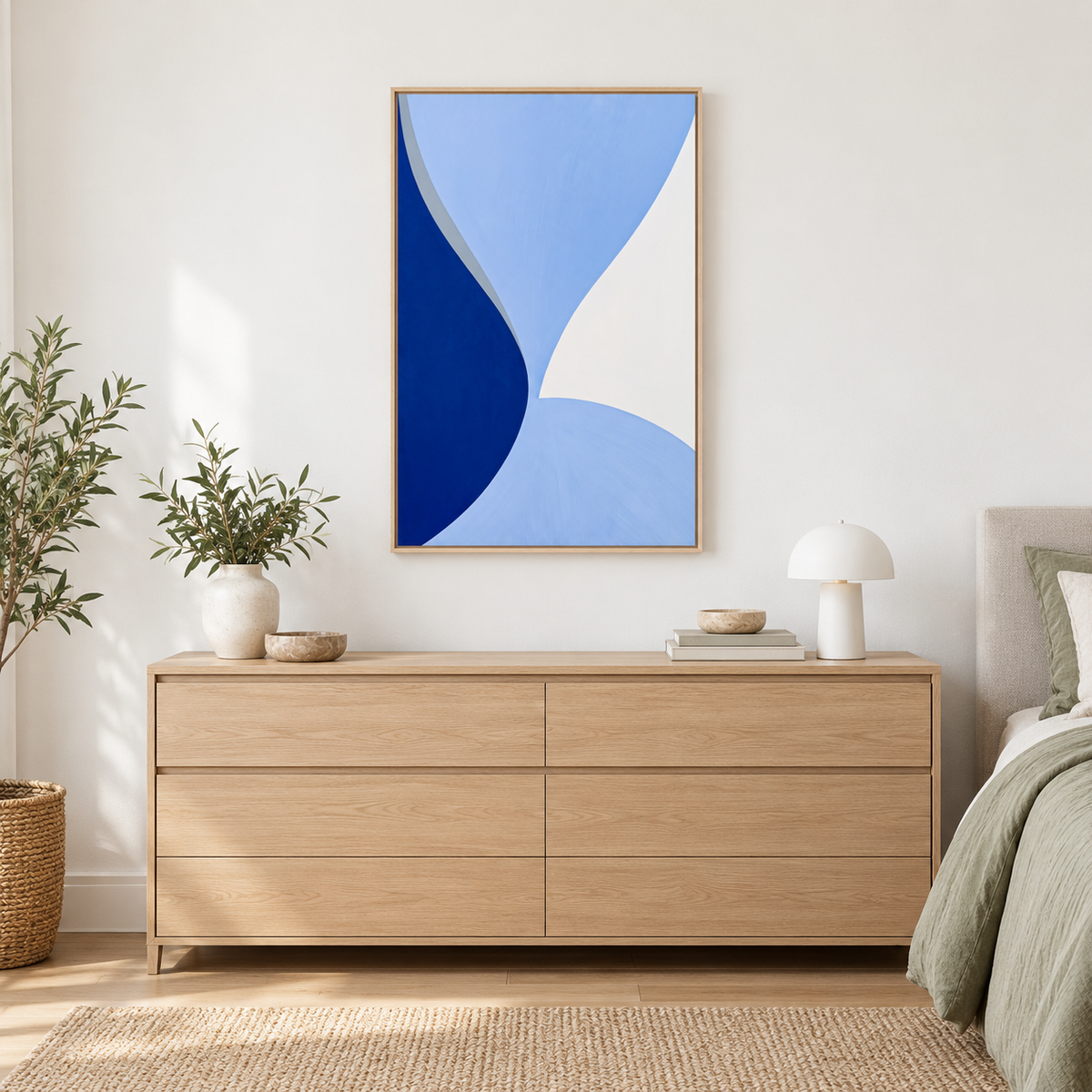 Sel d'azur – Tableau abstrait bleu roi et bleu ciel