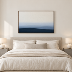 Thulé – Tableau paysage collines bleu marine et crème