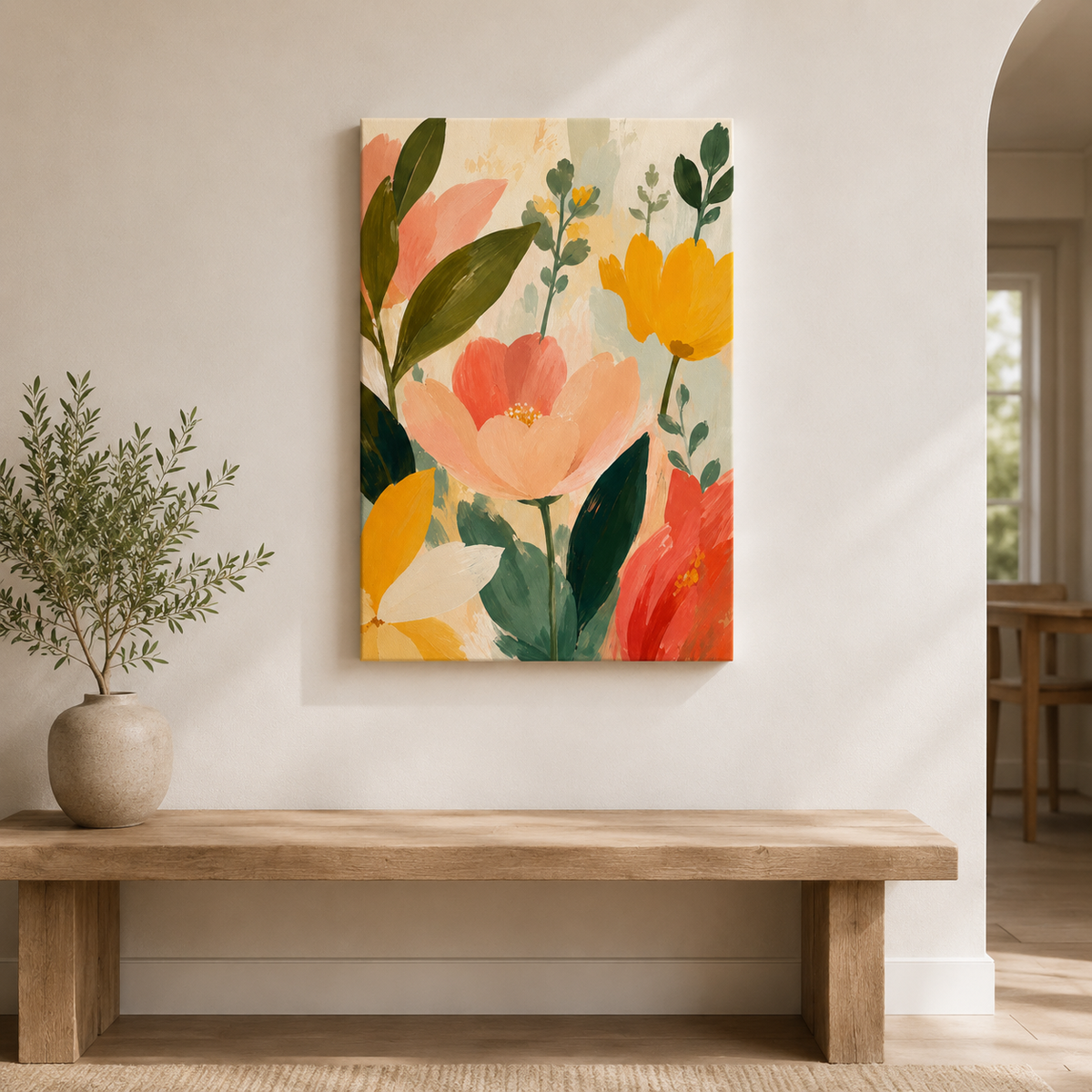 Matin d'été – Tableau végétal et fleurs colorées