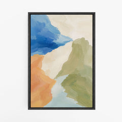 Ocre et sauge – Tableau paysage abstrait moderne