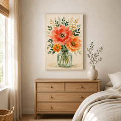 Le bouquet d'octobre – Tableau bouquet de fleurs en vase