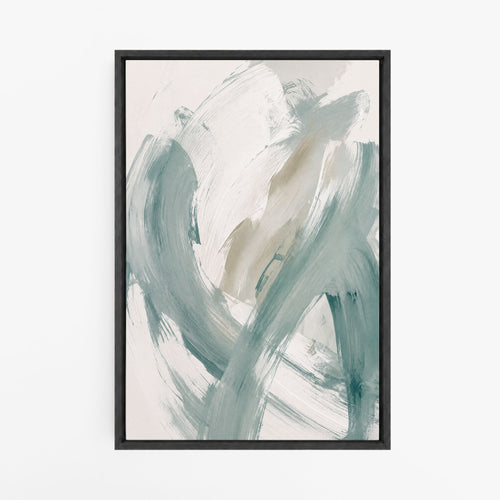 Le Souffle Doux – Tableau Abstrait Vert et Beige