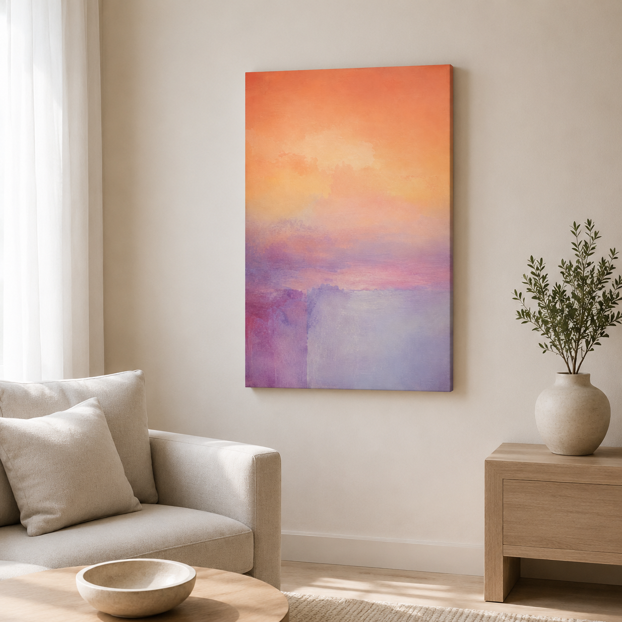 Souffle Doux  – Tableau paysage abstrait pastel