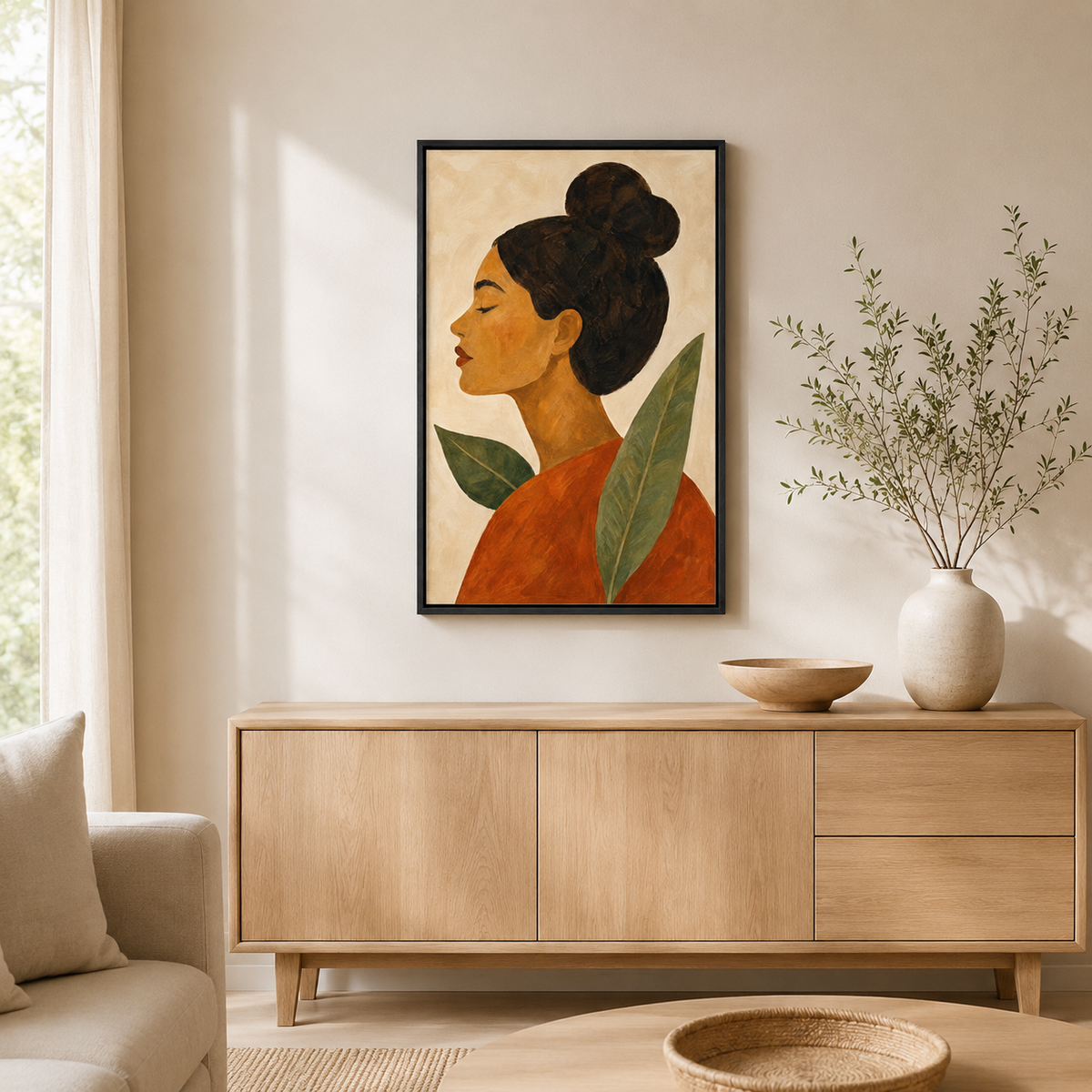 Le Calme Retrouvé – Tableau Portrait Femme Bohème