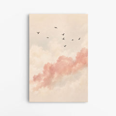 Le Temps Suspendu – Tableau Ciel Nuages et Oiseaux