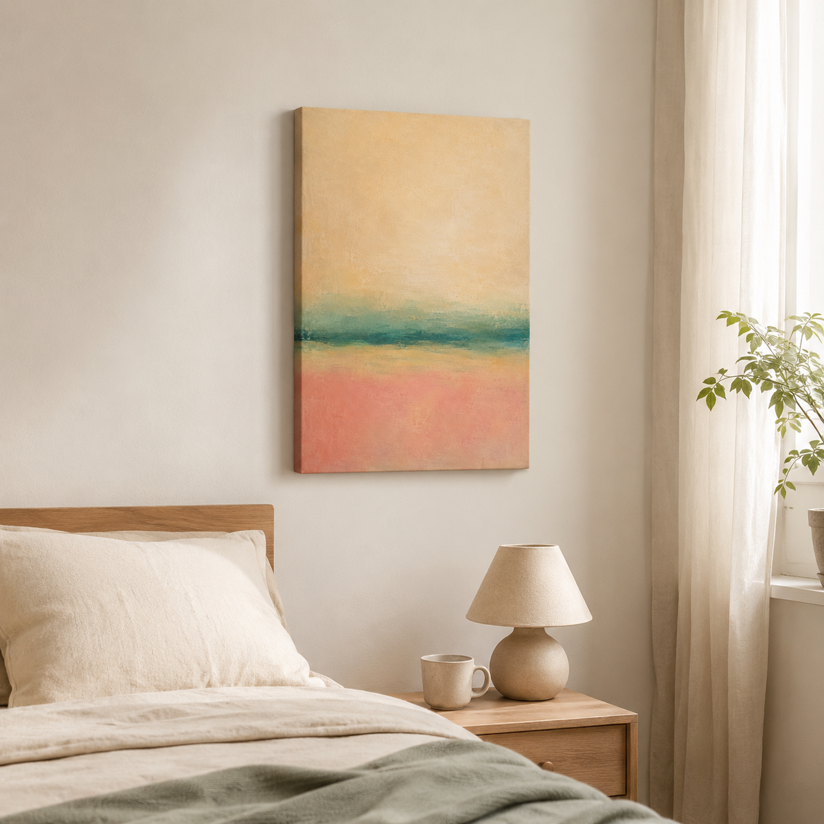 Le relief lointain – Tableau abstrait paysage coloré