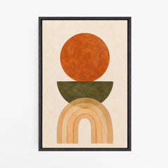 Équilibre Solaire – Tableau Abstrait Terracotta et Beige