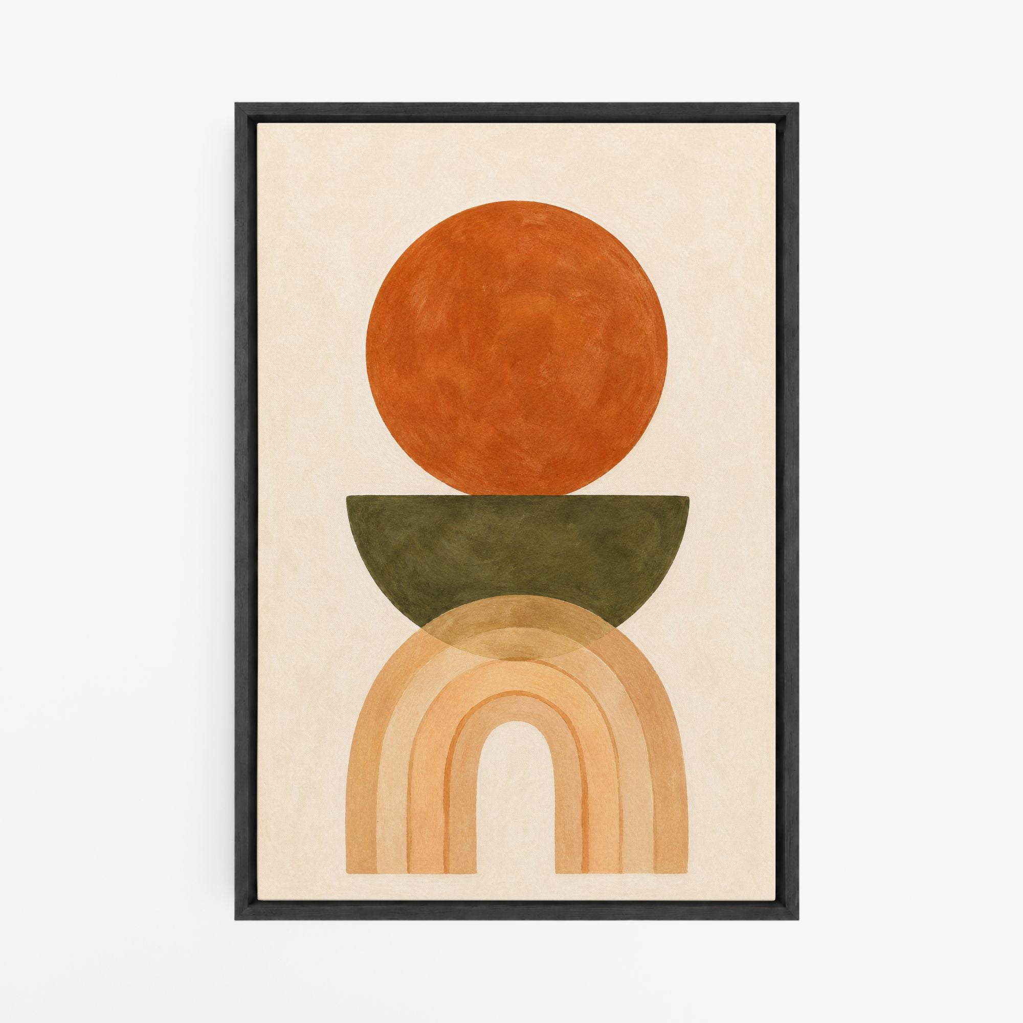 Équilibre Solaire – Tableau Abstrait Terracotta et Beige