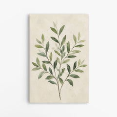 Herbier moderne – Tableau feuillage vert sur fond beige