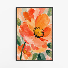 Le moment jardin – Tableau grandes fleurs oranges