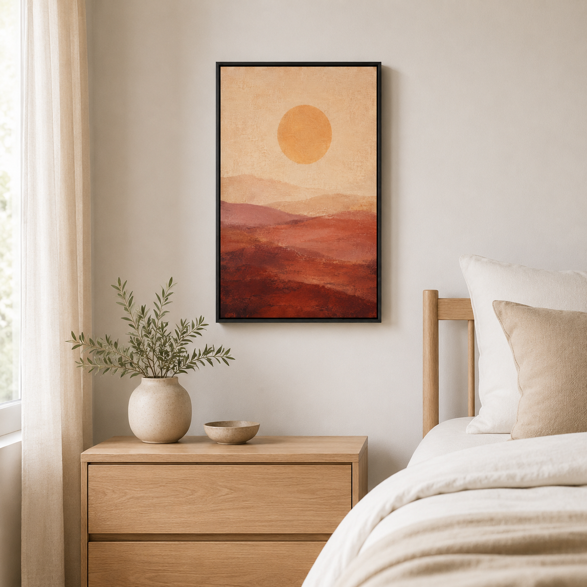Crépuscule d'Argile – Tableau paysage abstrait terracotta