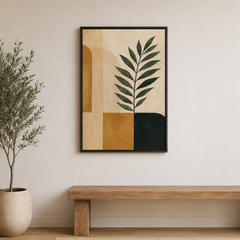 Équilibre végétal – Tableau abstrait végétal et géométrique